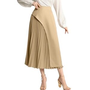 Elegant Beige Pleated Skirt